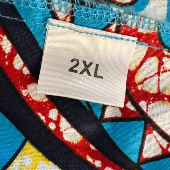 Binta Real Wax African Print Peplum Hi-Low Top | Size 2XL | New - Picture 7 of 9